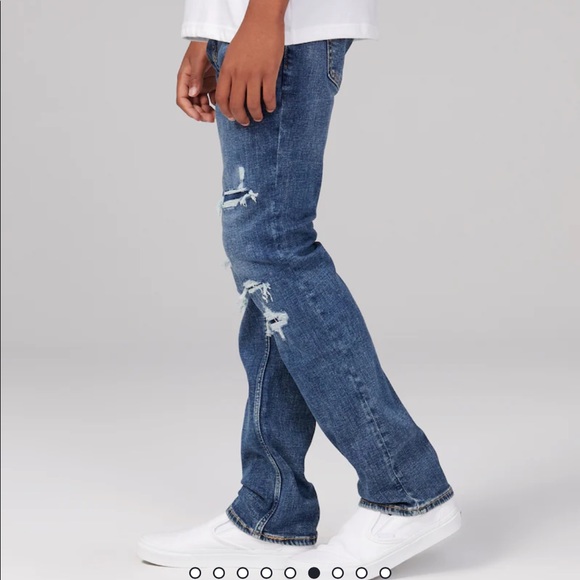 Abercrombie Boys straight jeans, DARK RIPPED WASH straight jeans Size 13/14 - Picture 4 of 15